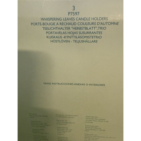 Partylite Whispering Leaves Candle Holders Trio Set - Picture 4 of 4